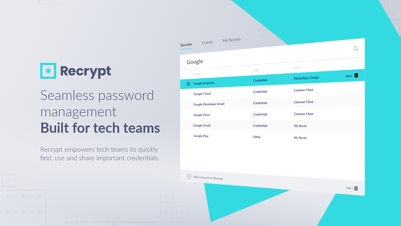 Recrypt | A Seamless Password Manager App | For Tech Teams